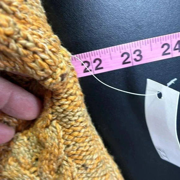 Goodthreads Chunky Cable knit cardigan,V-neck button down,camel marble color - Picture 7 of 12